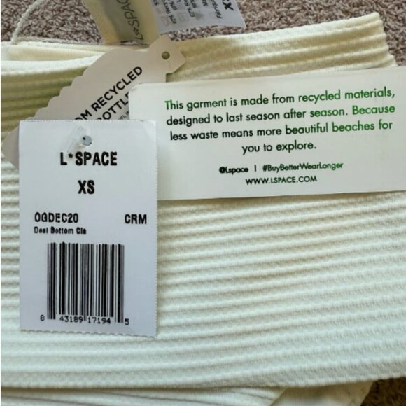 NEW - L*Space - Eco Chic Repreve - Desi Bikini Bottom - Cream - NWT - Picture 4 of 4